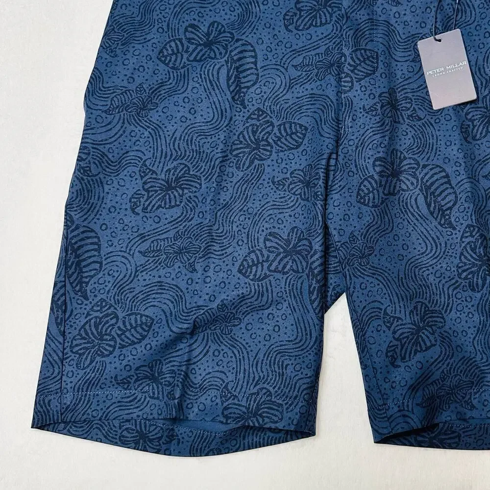 Peter Millar Crown Crafted Men’s 35 Navy Quick Dry Hybrid Golf Shorts - Picture 3 of 9